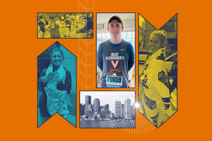 Photo collage of Jim Ryan and other runners