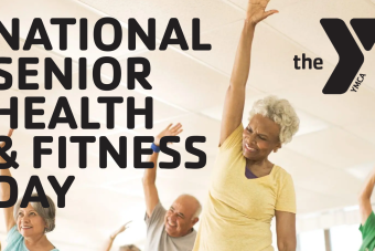 Flyer with older adults exercise